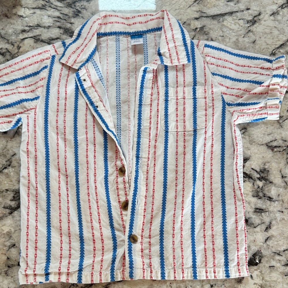 Old Navy Kids 🇺🇸 Button Down Shirt - Red and Blue Stripes